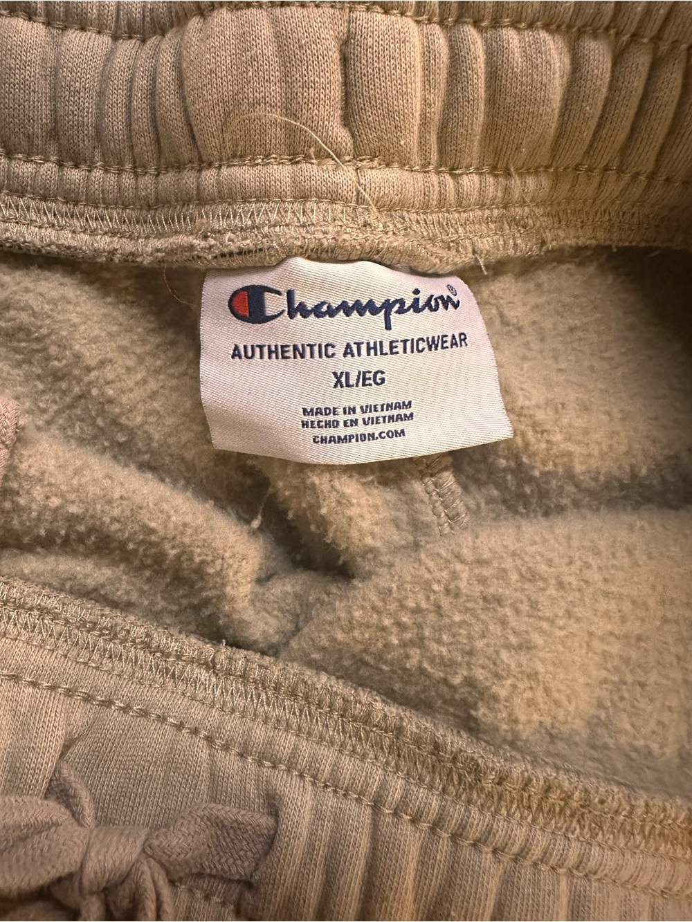 Champion Mens Tan Fleece Jogger Pants - Picture 2 of 2